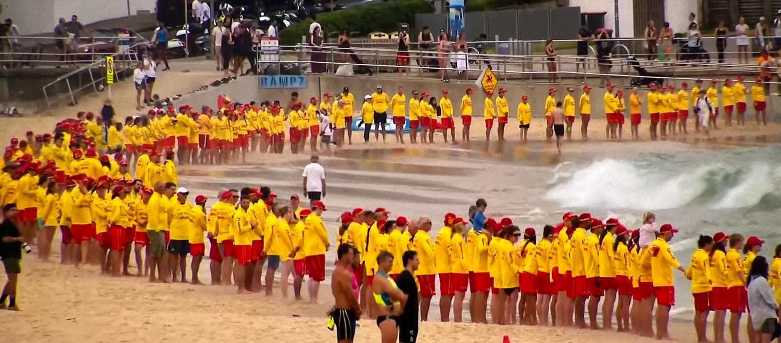 Sydney's iconic lifeguards formed a powerful display of unity